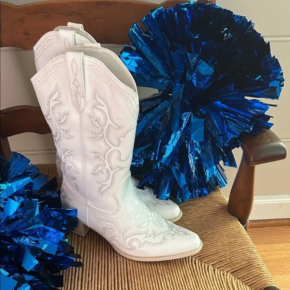 Blue and White DCC Cheerleader Costume Dallas Cowboy - everything you need!!!! - Picture 8 of 9